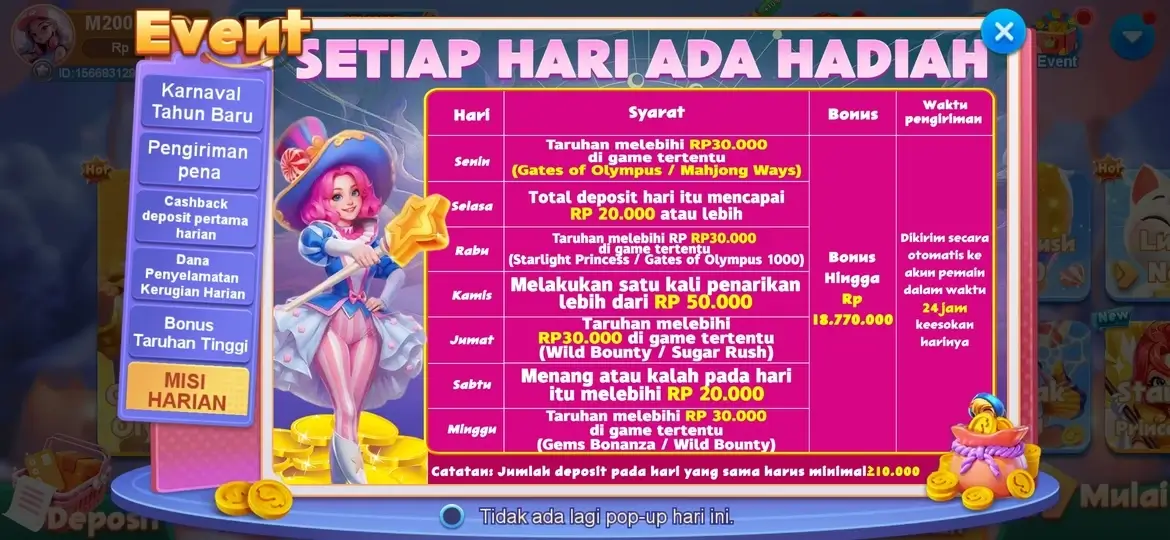 V87 APK Screenshot Promosi Bonus